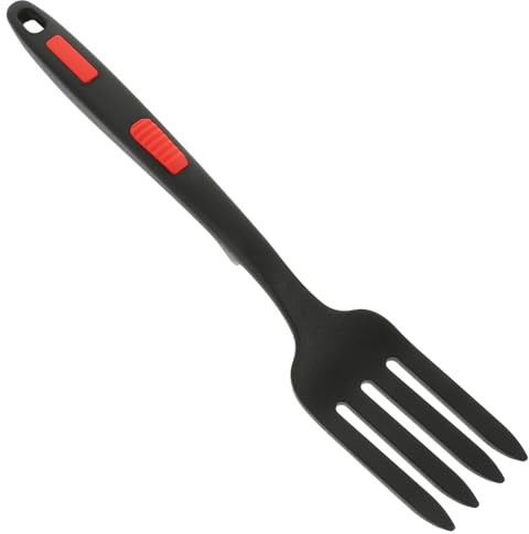 iplusmile Tenedor de Cocina de Silicona Resistente para Ensaladas y Pasta Utensilio Multifunción Accesorio Doméstico Práctico Color Negro