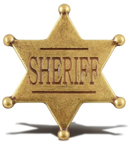 Sheriff Western Abzeichen gold - Cowboy Kostüm - Fasching & Karneval