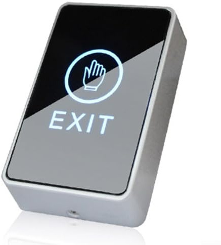 Pulsante di uscita a infrarossi retroilluminato, interruttore per porta con indicatore luminoso, pannello in vetro acrilico, comodo controllo accessi per ufficio, casa o sistema di sicurezza degli