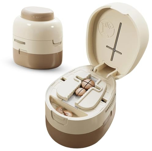 Coupe-comprimés réglable avec compartiment de rangement, 1/2, 1/4, portable | Séparateur de comprimés, diviseur de médicaments, pour petites et grandes comprimés