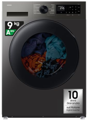 Samsung Lavasciuga Crystal Clean F-WT905U34BX3M Libera Installazione, 9/6 Kg, Wifi, AcquaSave, Super Speed, AI Energy Mode, Vapore, Carica Frontale, 60l x 85h x 59p cm