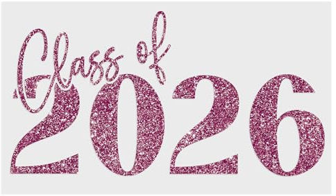 Class of 2026 Iron On Vinyl | Pink Glitter School Leavers Shirt Transfer | Primary or Secondary School Leavers HTV Decal | Year 6 or Year 11 DIY Shirt