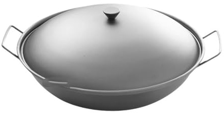 Genérico Estufa de Alcohol Titanio Puro pequeña, Cocina inducción con Tapa Doble asa, Utensilios for Acampar y Picnic al Aire Libre(Pot with Slice Wok)