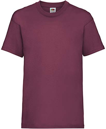 Fruit of the Loom Childrens T Shirt in Burgundy Size 14-15 (SS6B)