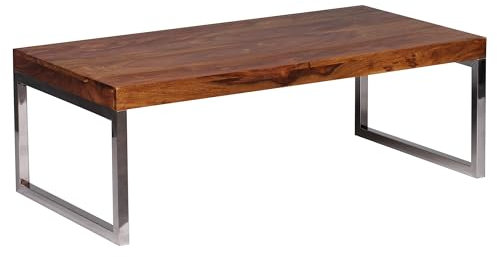 FineBuy Table Basse Bois Massif Sheesham Table de Salon 120 x 40 x 60 cm | Table d'appoint Style Maison de Campagne | Meubles en Bois Naturel Table de Sofa | Table en Bois Massif Meubles en Bois Massif