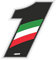 4R Quattroerre.it - 13161 - Numero Gara 1 Adesivo per Moto, Nero/TRICOLORE, 6,5 x 8,5 cm