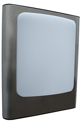 LED-Außenwandleuchte Face, Außenlampe in Edelstahl-Optik mit warmweißem Licht. Garten, Hauswand, Eingang. 3000K, IP44, 800Lm