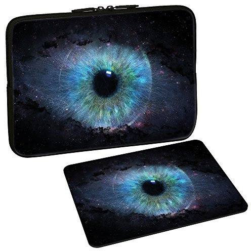 PEDEA Design Tablet PC Tasche 10,1 Zoll (25,6cm) mit Design Mauspad, Space Eye