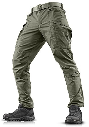 M-Tac Herren Taktische Hose Conquistador Gen.I Flex – Outdoor Einsatzhose aus Rip-Stop mit Teflonbeschichtung, 8 Taschen, Kniepolstertaschen, elastischer Bund, robust, für Alltag, Army Olive, 30/34