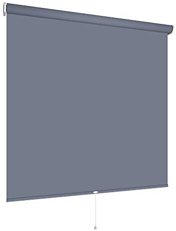 Springrollo Mittelzugrollo Schnapprollo viele Größen und Farben Montage Träger Metall Rollo Vorhang Blickdicht lichtdurchlässig Fenster Sonnenschutz Sichtschutz Blendschutz (120 x 180 cm, Dunkelgrau)