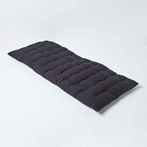 Homescapes Bankauflage 2-Sitzer schwarz – Sitzkissen Bank Outdoor/Indoor, Oeko-TEX-Zertifiziert, Sitzauflage waschbar für Gartenbank & Sitzbank, 108x42 cm