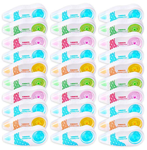 Gudotra 30 Pcs Blanco Correcteur 5m x 5mm Souris Correcteur Blanc avec Capuchon Blanco Souris Correcteur pour Fournitures Scolaires École Bureau