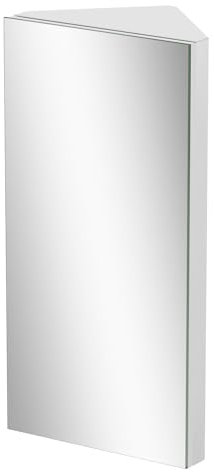 Artis® 300 x 600mm Bathroom Mirror Cabinet Storage Wall Mounted Cupboard Ready Assembled Corner Unit Single Mirrored Door, Mirror Stainless Steel