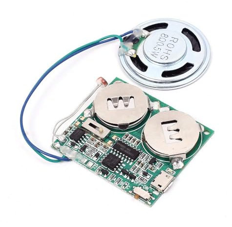 Lichtsensor Sound Modul MP3 Sound Chip Modul, mit 8 MB Speicher Micro USB Lautsprecher, für DIY Festival Grußkarte Kreative Geschenke Modelle Bastelarbeiten
