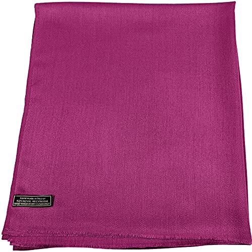 CJ Apparel Fuchsia Violett Normallack Design Nepalesischer Fransenschal Zweite Wahl Schal Stola Wrap Pashmina NEU