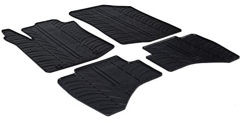 AROBA GL0161 Design Gummi Fußmatten kompatibel mit Citroen C1 ab BJ. 07.2014> erhöhter Rand 4 TLG Farbe Schwarz Gummimatten Automatten passgenau