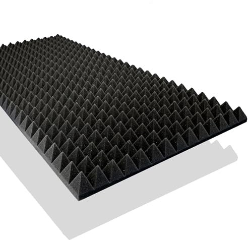 1x Pyramiden-Schaumstoff, Platte in ca. 98x49x5cm, in der Farbe anthrazit-schwarz, Akustikschaumstoff, Pyramiden, Akustik Schaumstoff, Akustik Dämmung, Schallschutz, Pyramidenplatte