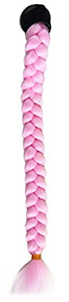 Motorrad Helm Zöpfe Dekoration,Motorrad Helm Zöpfe Pferdeschwanz Perücke Personalisierte Helm Haar Motorradhelm Braids Haarteile mit Saugnapf für Motorrad Roller Helm Zubehör Dekor,Rosa