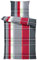 one-home Bettwäsche Mikrofaser Garnitur Bettbezug modern viele Muster mit Reißverschluss, Farbe:Kariert rot, Größe:4 teilig 155x220 cm