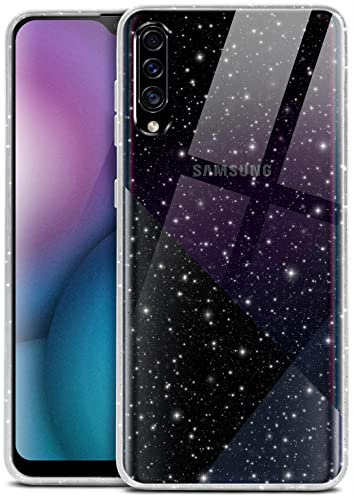 moex Sparky Case für Samsung Galaxy A50 / A30s Hülle mit Glitzer Effekt aus Silikon, durchsichtige Handyhülle dünn und weich, Schutzhülle transparent glitzernd Design Cover, Klar