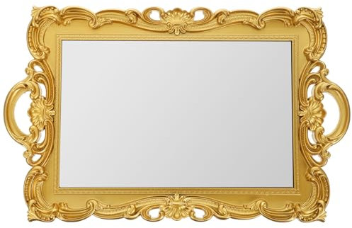 Cabilock 1pc Decorative Retro Mirror Tray European Style Photography Prop Elegant for Small Jewelry Cosmetics Storage for Weddings and Home