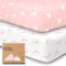 2-Pack Bambus-Bettwäsche für Jungen, Mädchen - 70x140 Jersey-angepasste Bettwäsche, Bio-Babybettwäsche Neutral, Babybettmatratzenblatt, Unisex-Bettwäsche für Kleinkinder (Dreamland)