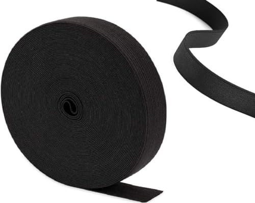 Thick Black Elastic Bands for Sewing SEWAK Waistband 40mm 5 Meters 1.5 inch Wide Roll of Elastic, Dressmaking, Headbands, Trouser, Wig Band and DIY Craft (BLACK - 40MM - 5M)
