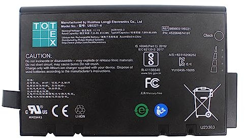 TOTEX U80221-4 Batterie Li-Ion 989803199221 pour moniteur P hilip.s TC20 TC30 TC50 11,1 V 7,8 Ah