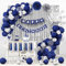 Decorazioni Compleanno, Decorazioni per Feste di Compleanno per Donne Ragazza, Addobbi Compleanno Palloncini Blu Navy Argento con Striscione di buon Compleanno, Ghirlanda di Nappe
