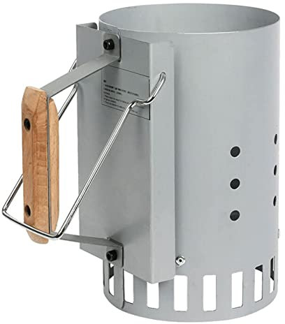 Tragbarer Kohleanzünder mit Buchengriff & Lufteinlass – Effizienter BBQ Feuerstarter für Kohle, Holzkohle & Briketts – Kaminholzanzünder für schnelles und einfaches Grillen