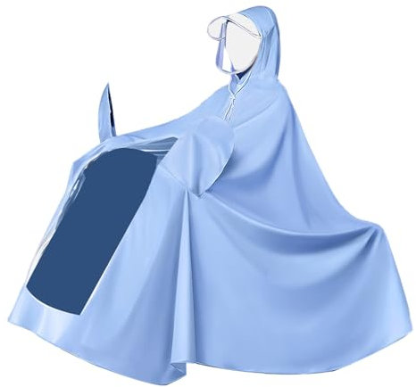 Imperméable pour Vélo à Batterie électrique, Poncho de Pluie pour Vélo Long et Complet, Poncho de Pluie Réutilisable (4X Type de Couvercle de Miroir Bleu)