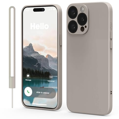 Andwing für iPhone 15 Pro Max Hülle [Rot] – Premium Silikon-Hülle mit Rundumschutz, Kratzfester Mikrofaser-Innenfutter & Kameralensenschutz-Titanium Gray