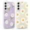 Yoedge 2 × Cover per Samsung Galaxy S22 5G 6,1 - Custodia Fiori Fiore Viola per Telefono in Trasparente con Aesthetic Motivi Design, Custodie per Cellulare in Silicone TPU per Samsung S22 5G Case