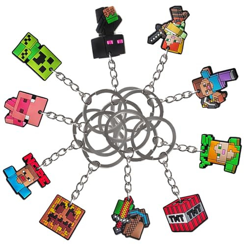 LGUZAKO Party Bag Fillers for Kids, 10 Keychains Party Fvours for Birthday Christmas Crackers