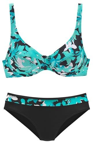 PETITE FLEUR Damen Bügel-Bikini florales Design, verstellbare Träger, bedruckter Einsatz, Lycra® Xtra Life™, für Lange Freude