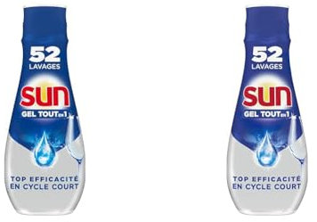 Sun Gel Lave-Vaisselle Tout En 1 Expert Plus 900ml - 52 Lavages (Lot de 2)