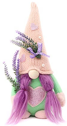 SANRLO 2023 Lavendel-Zwerge, Plüsch-Zwerge, Weihnachtsdekoration für Zuhause, Tisch, Bauernhaus, abgestuftes Tablett, Ornamente, Muttertag, Zwerge im Freien