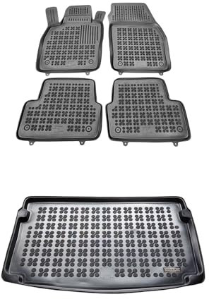 MOTOS Set de alfombrillas de goma y alfombrillas de maletero adecuado para SEAT Ibiza V 2017-2021 Mejora la comodidad de tus viajes con la alfombrilla antideslizante para coche - alfombrillas para coc