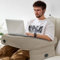 Suanti Inflatable Reading Pillow for Gaming, Portable Foldable Soft Air Lap Desk Pillow for Adult Reading, Working, Crocheting (Grey)