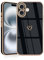 JRIANY for iPhone 16 Case, Protective Flexible Silicone Case with Cute Design Love Heart Pattern Shockproof Bumper Cover Compatible with Apple iPhone 16 6.1-Inch - Black