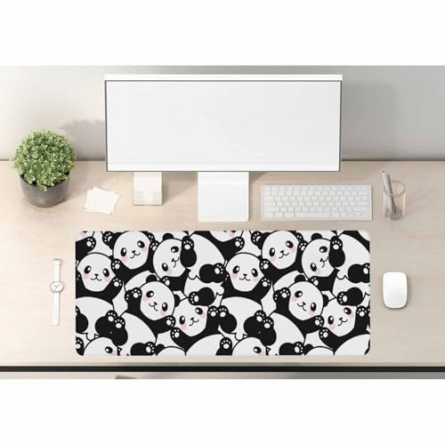 Woutay Mousepad,Cute Panda,Gaming Mouse Pad,Cool Desk Pad for Keyboard and Mouse