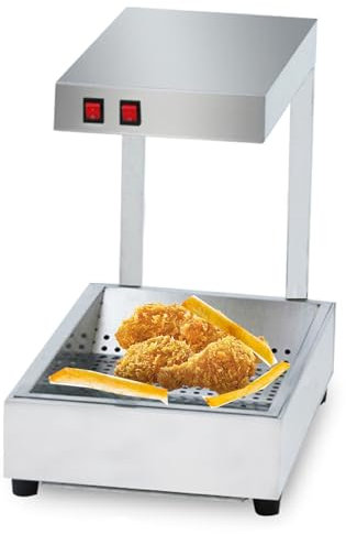 GZKDKZB Macchina scaldavivande per Patatine Fritte, Stazione di Scarico Francese in Acciaio Inossidabile da 500 W, scaldavivande Durevole per Patatine Fritte, Macchina scaldavivande commer