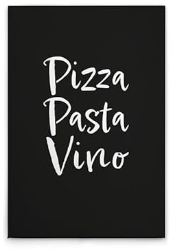 A.S. Création Leinwandbild Pizza Pasta Vino - Wandbild in Weiss, Schwarz - 60 x 90 cm - DD133099
