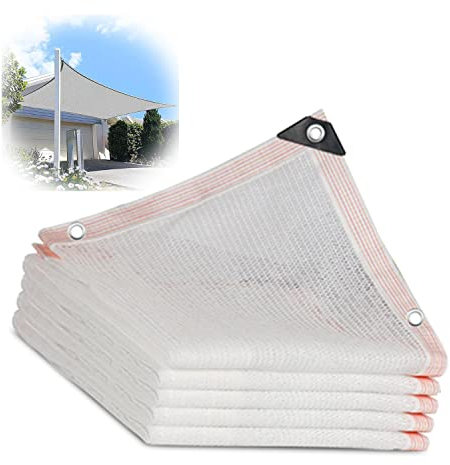 Bâche d'ombrage en maille avec œillets pour plantes, terrasse, auvent, pergola de voiture, filet d'ombrage résistant aux UV, 3 x 4 m, voile d'ombrage blanche