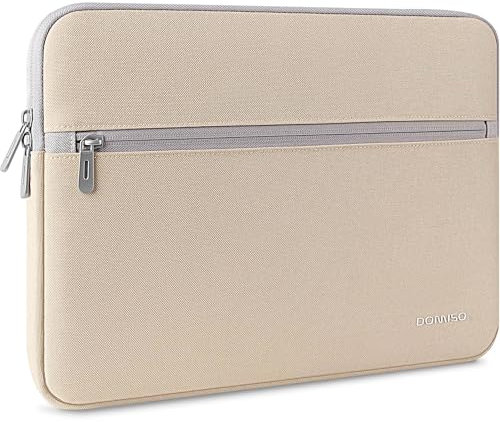 DOMISO 14 Pollici Custodia Borsa Sleeve per Computer Portatile/Tablet/Notebook/Apple/Lenovo ThinkPad IdeaPad/HP Pavilion 14 Stream 14 / Acer Swift 3 Aspire 1 / Dell/ASUS/MSI, Beige
