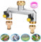 Distribuidor de Agua de 3 Vías, Entrada Hembra de 3/4, 3/4'' Conector Doble para Jardim Conector Manguera Adaptador Manguera Latón Grifo Cocina Grifo Lavadora Doble Salida para Grifo Gardena