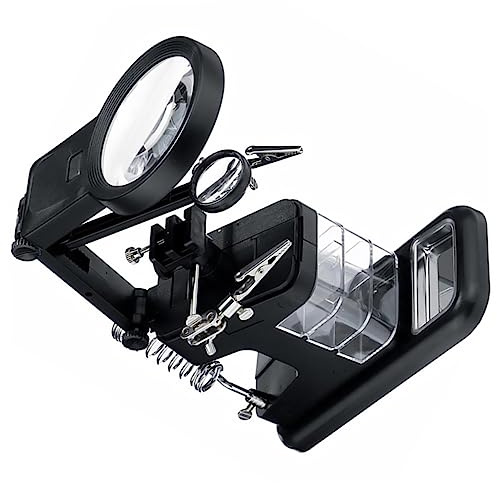 OSALADI Lupenstation Mit Led-licht Lupenschweißstation Helfende Handlötständer Material Stabil Und Flexibel Verstellbar Für Schweißen Modellieren Löten Und Elektronische Reparaturen