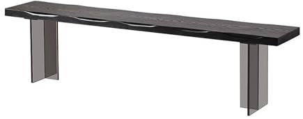Holzbank für Esszimmer, Innen und Schlafzimmer, Bauernhof, schmale Fensterbank, für Küche, Esszimmer, Flur, Wohnzimmer (schwarz, 60cm)