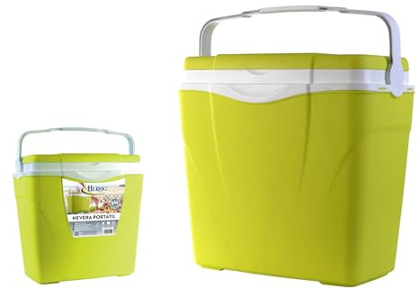 HERSIG - Nevera Portatil - Nevera Playa y Camping - Neveras Portatiles para Mantener Bebidas y Comidas Frías en Actividades al Aire Libre - Material Resistente y Fácil de Lavar - Verde 24 litros