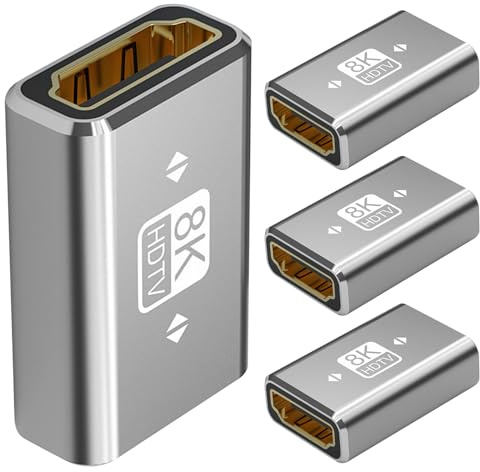 HHEETTT HDMI Kupplung 8K,4 Stück HDMI Verbinder Buchse auf Buchse Kompatibel mit 8K@60Hz/ 4K@120Hz UHD für Laptop, HDTV, PC, Monitor, TV,DVD-Playe